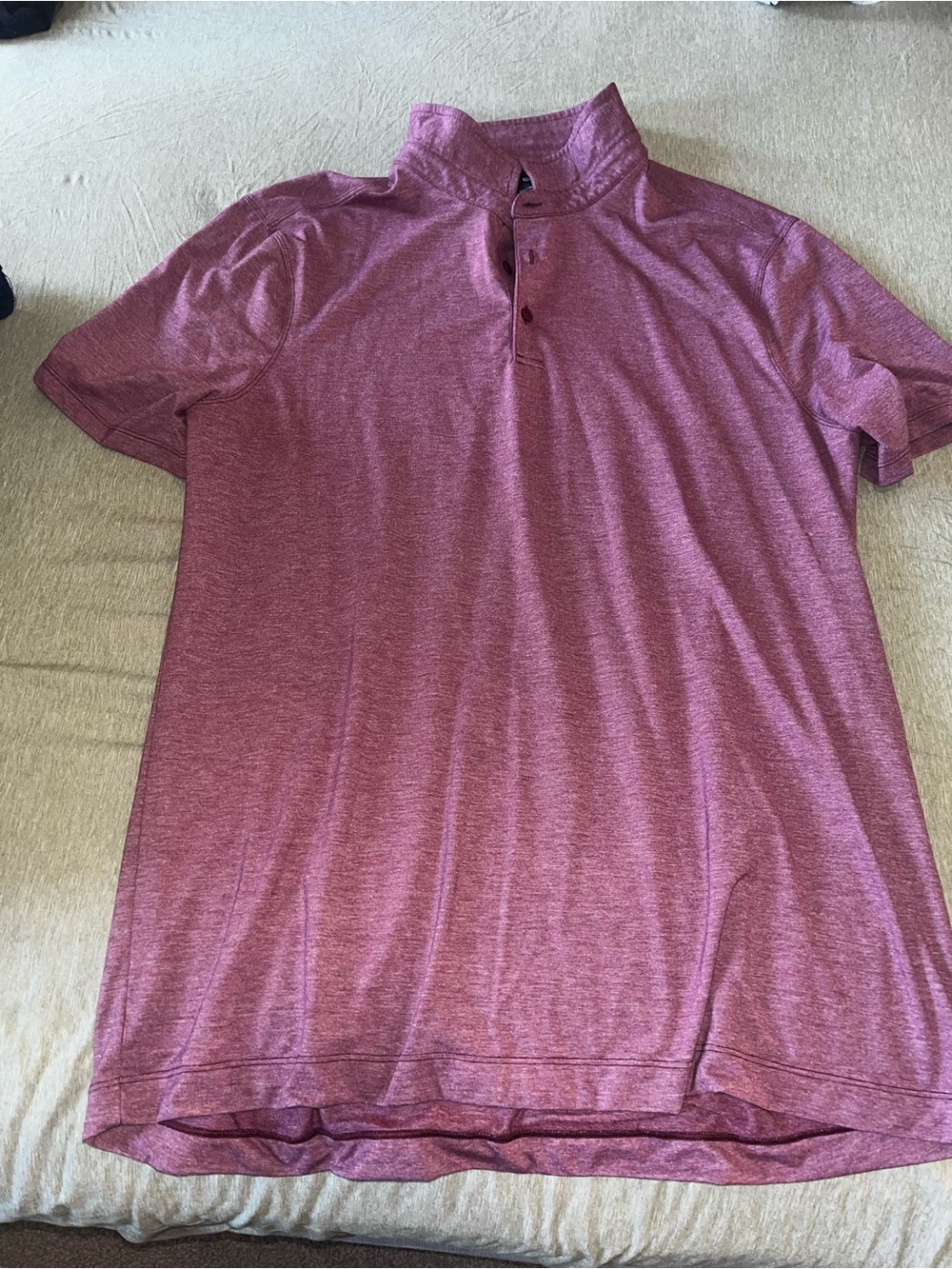 lululemon athletica Men's Heathered Mauve Short-Sleeve Polo